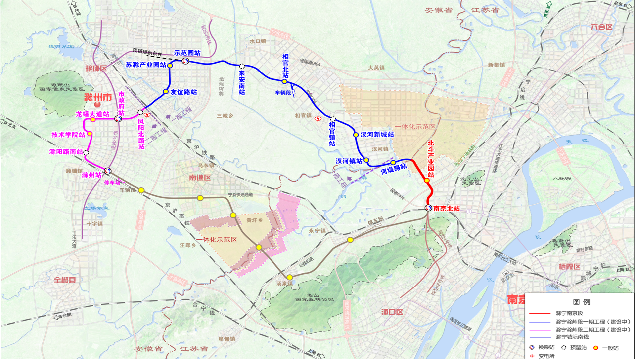 滁宁轻轨站点路线图图片