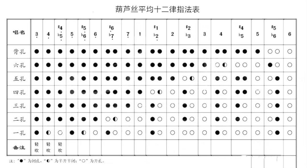 六孔葫芦丝孔位图图片