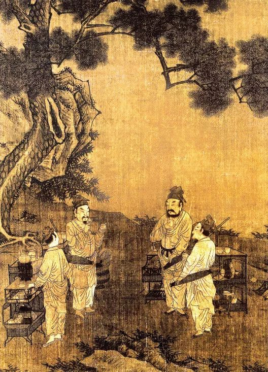 3厘米 台北故宫博物院藏采薇图 宋 李唐 绢本墨笔淡设色 纵27.2*横90.