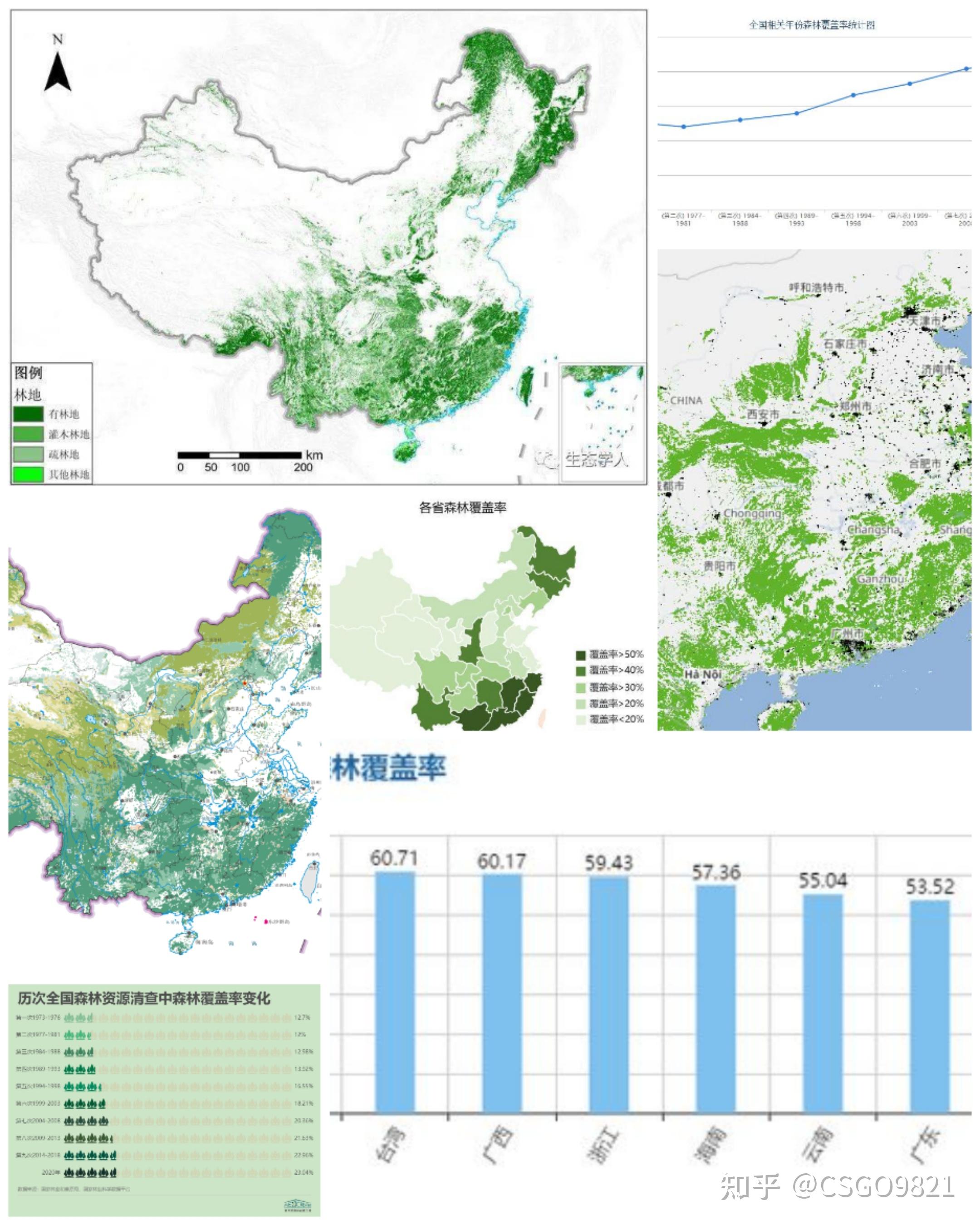 中国的森林覆盖率历年变化 知乎