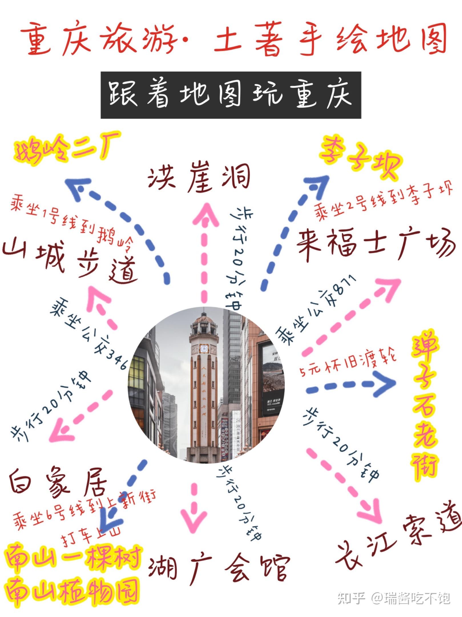 重庆旅游地图本地人手绘366天266夜行程
