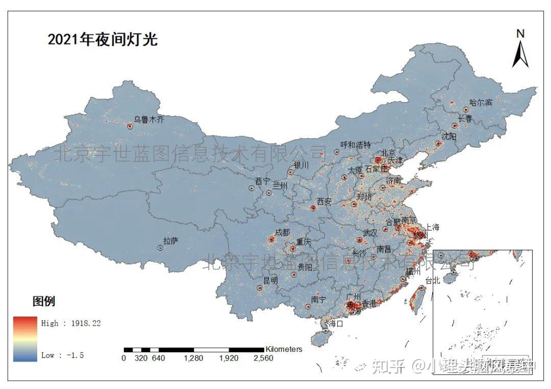 2021中国夜间灯光图图片