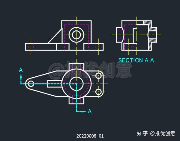 将左视图画成半剖视图?