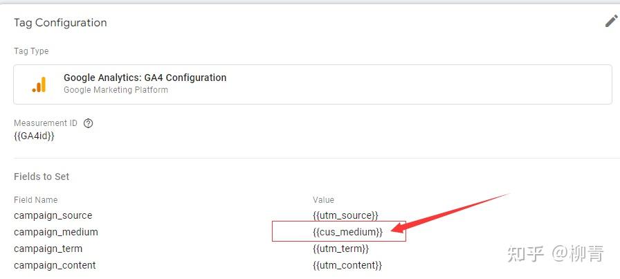 如何通过google tag manager修改ga4的campaign values配置，严格区分facebook的付费和自然流量
