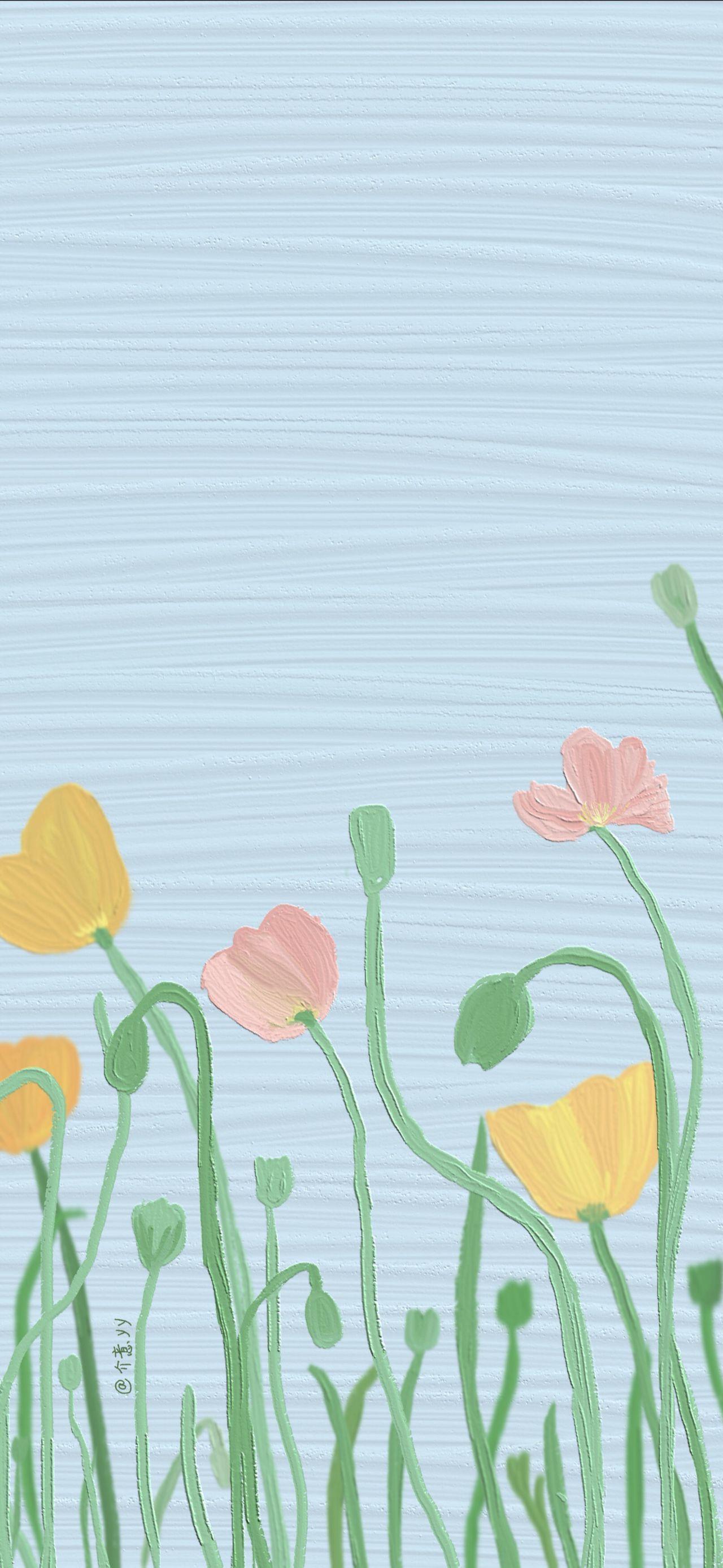 有暖色调的简单的卡通壁纸吗?