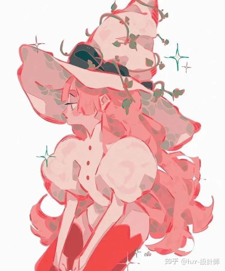 插画师elohimesins风格独特的二次元粉色系的插画配色绝了6767