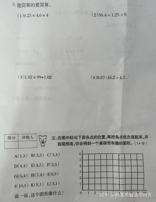 小学五年级数学期中测试卷 题量大 考查知识全面 知乎