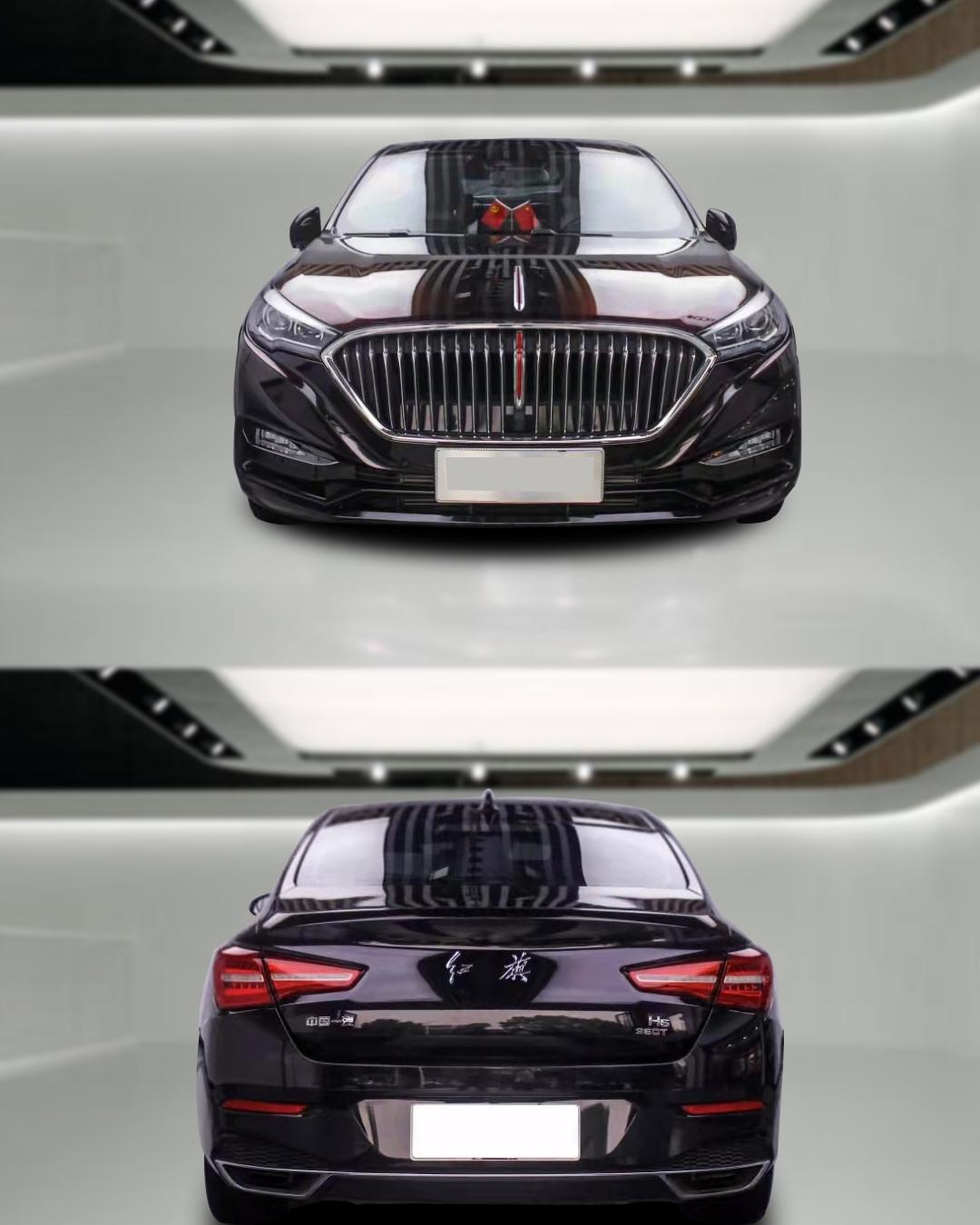 3号黑魅红汽车改色膜红旗h5