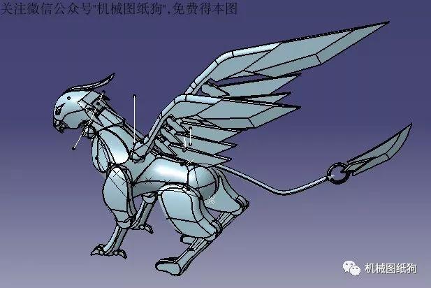 机器人机器人狮鹫模型3d图纸igs格式