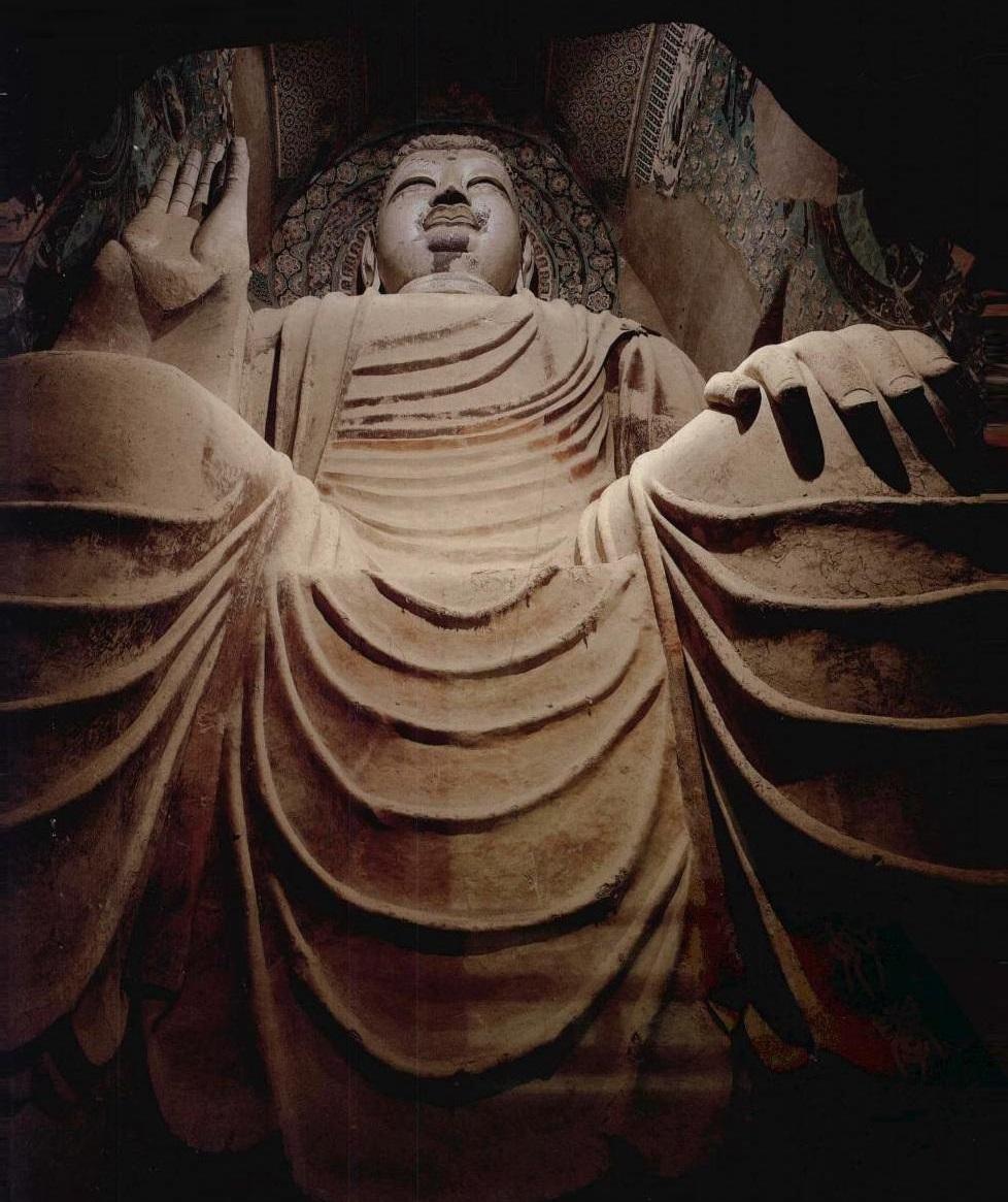 (南大像)与窟内景【640x389】敦煌莫高窟第130窟里,最著名的大佛塑像