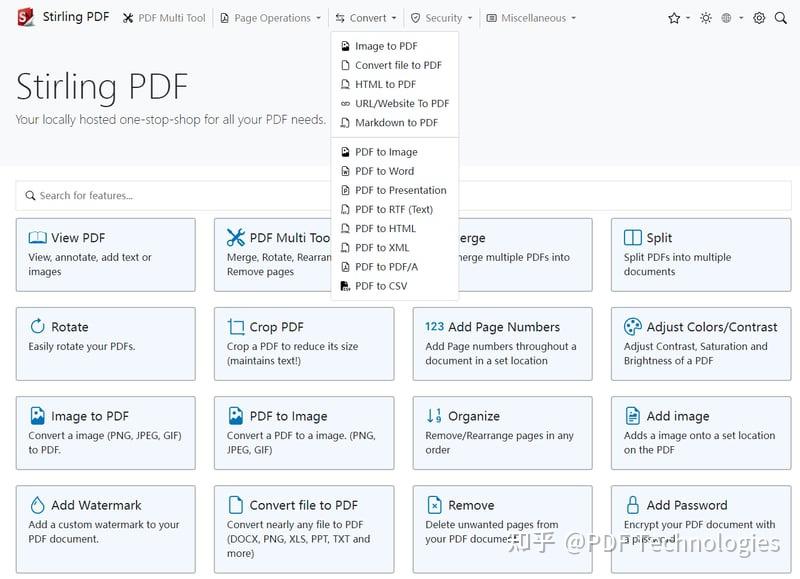 使用 Docker 部署开源 Stirling PDF 来集成PDF格式转换 - 知乎