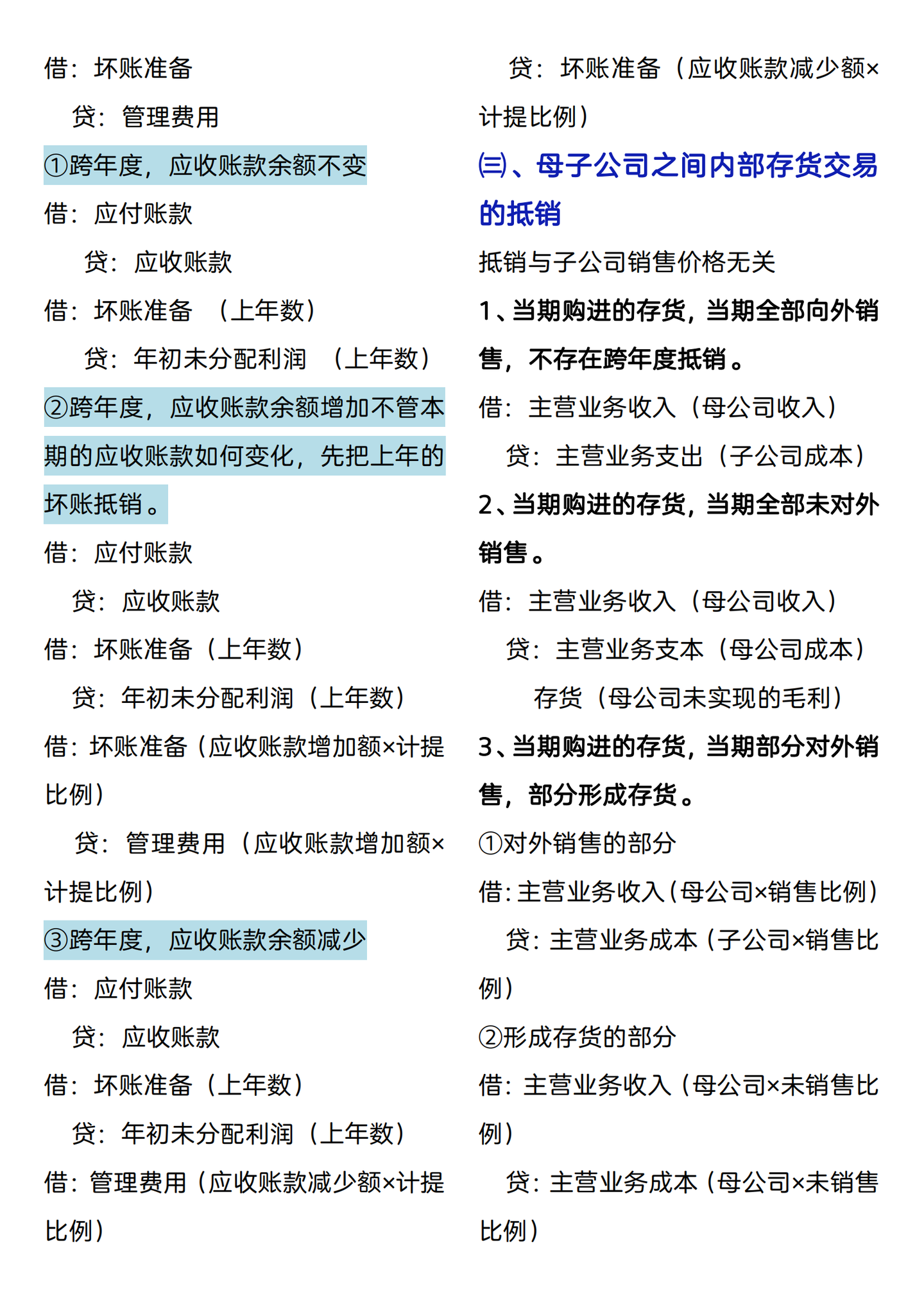 第一次见有人把合并报表整理的这么详细,附合并报表六大抵消分录 - 知乎