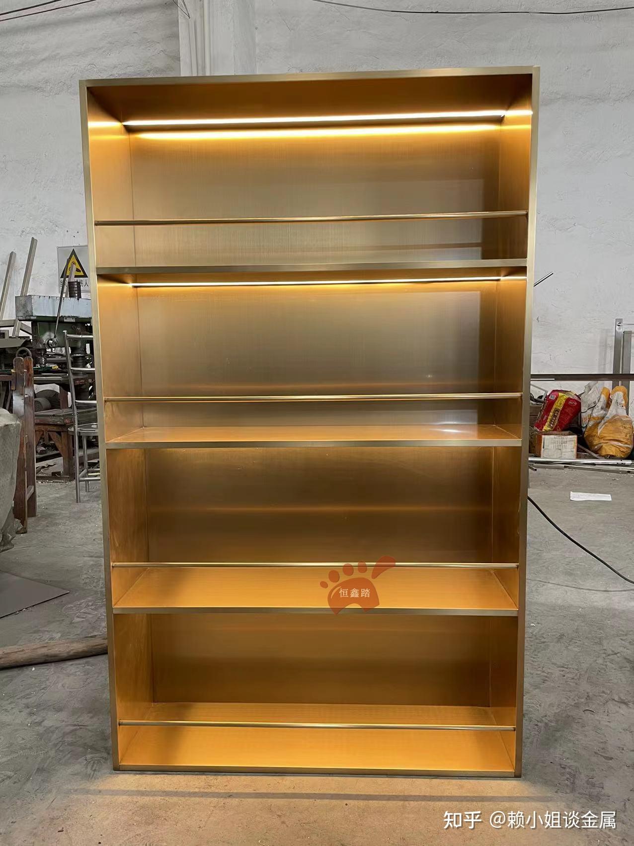 新居装修不锈钢钛金装饰柜 带灯不锈钢储物柜质感满满13600308061金属