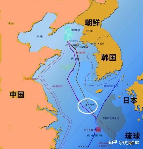 中韩黄海划界图片