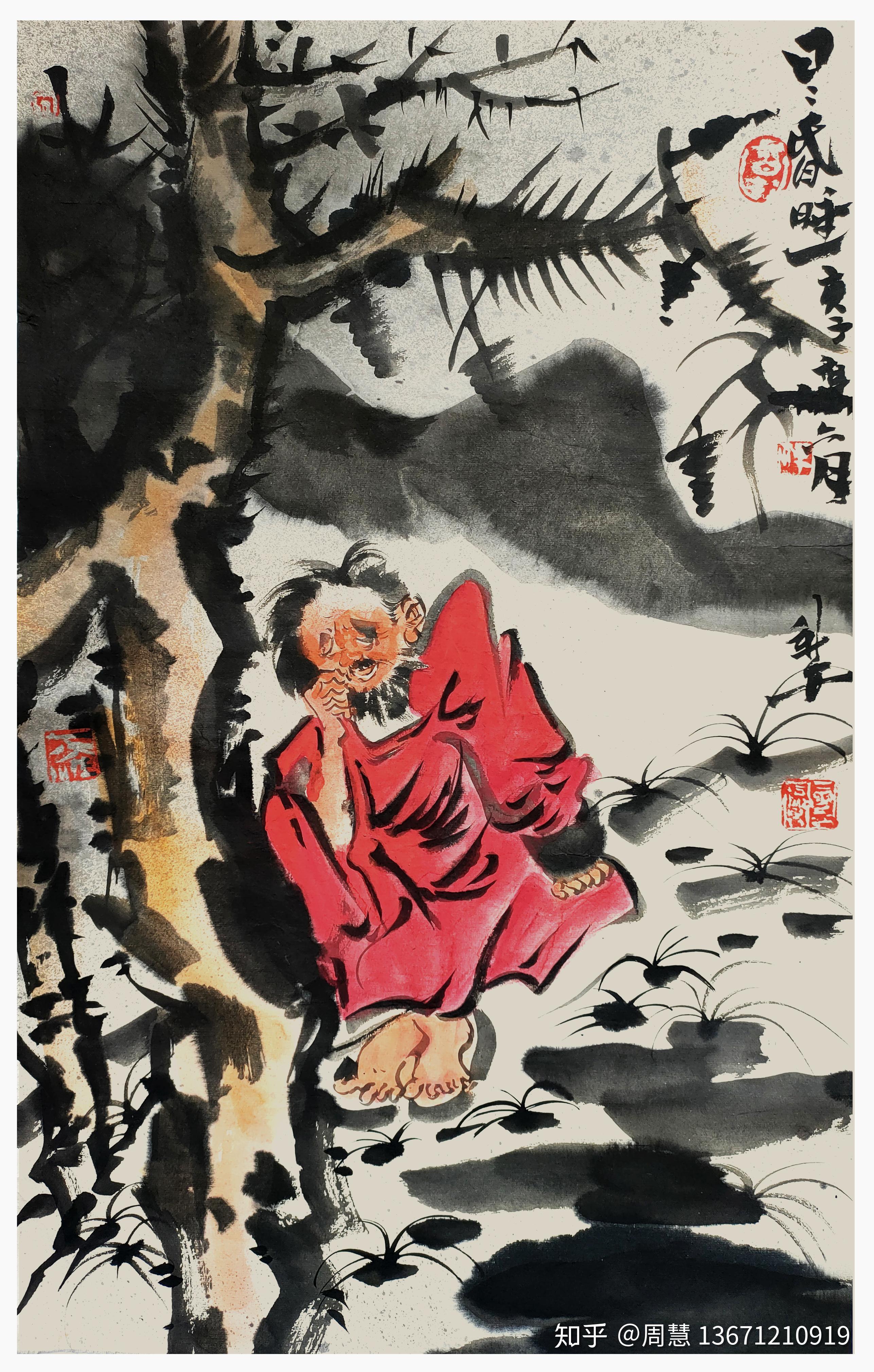 郑新安自然洒脱诗意画境人物系列