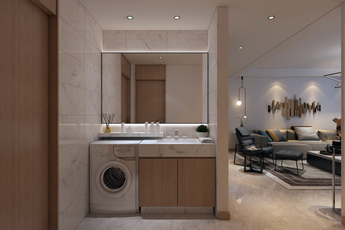 银川现代风格装修卫生间干区设计效果图