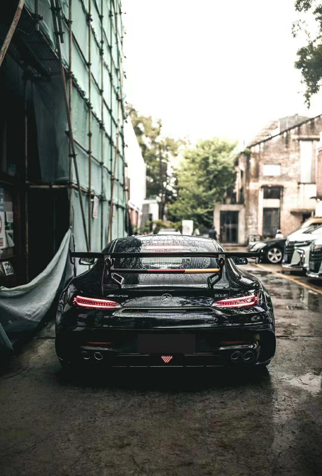 奔驰amggt改装bs黑色系列碳纤维大包围前杠后杠碳纤维前唇侧裙后唇