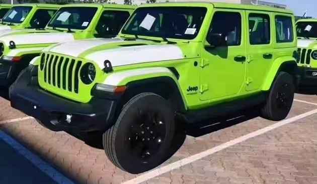 首次展示的jeep牧马人高地阿拉斯加极光绿特别版,可能是两门版车型