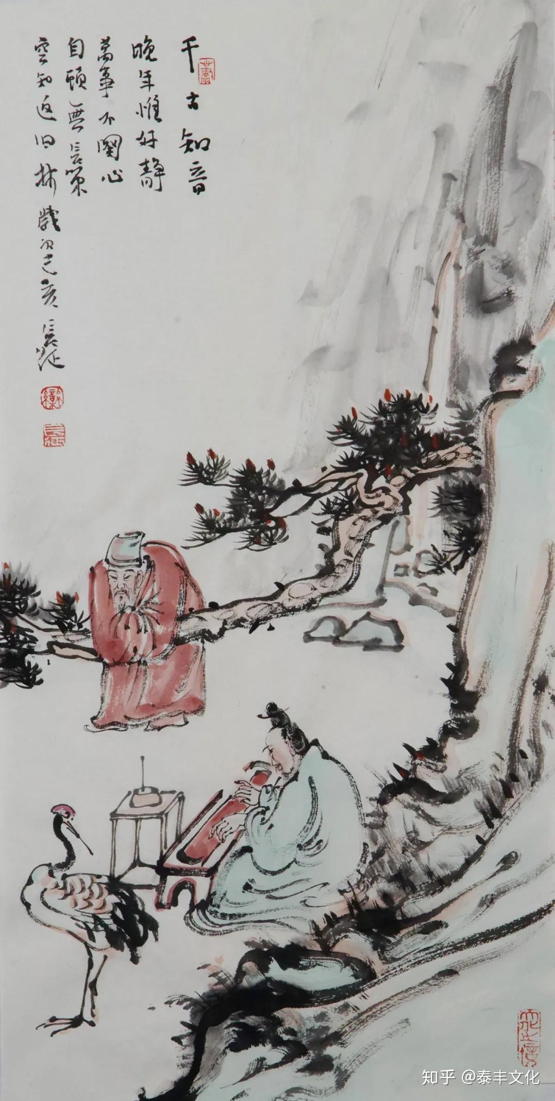 艺术清赏丨栾长征笔下文人雅士抚琴抒怀