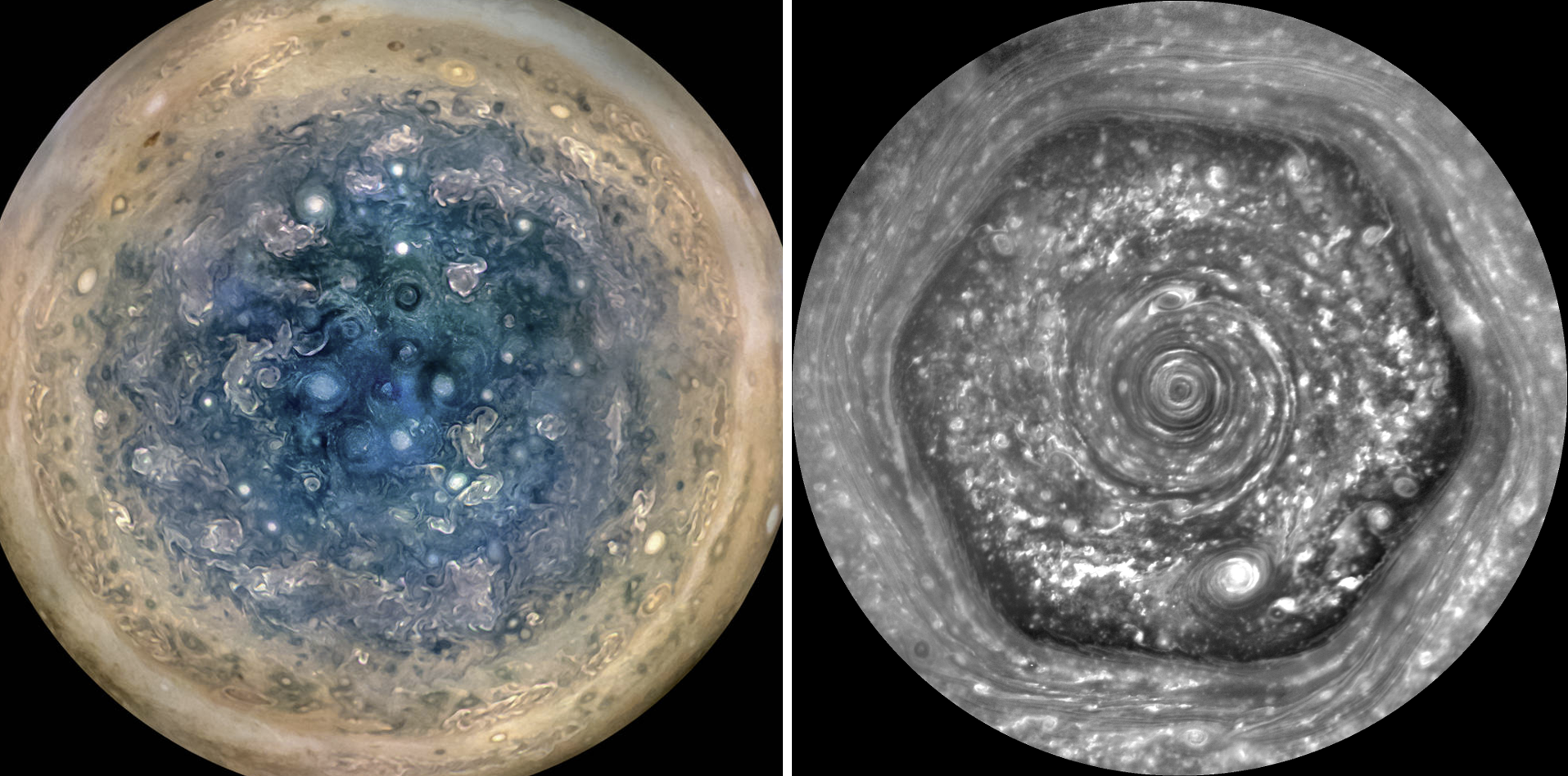 1. 极区:木星土星大不同