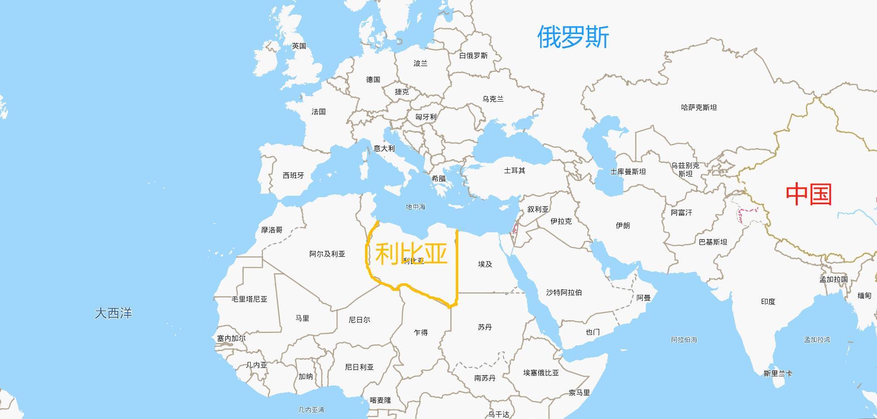 利比亚地图在世界位置图片