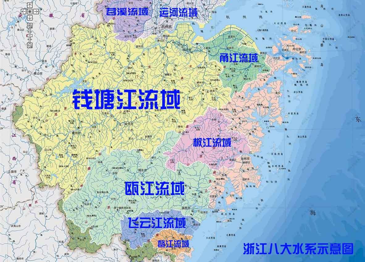 钱塘江与长江流域图图片