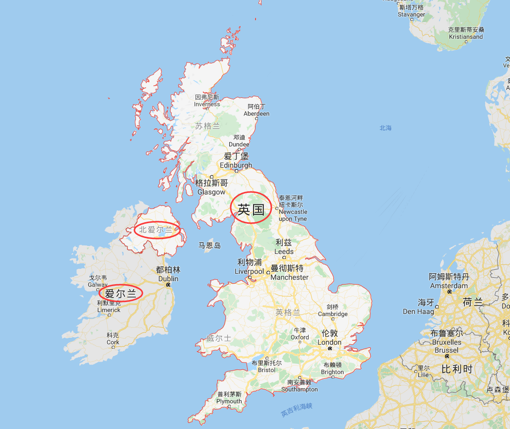 英国地图及周边国家图片