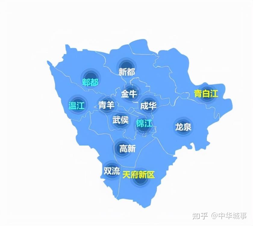成都区县分布图图片