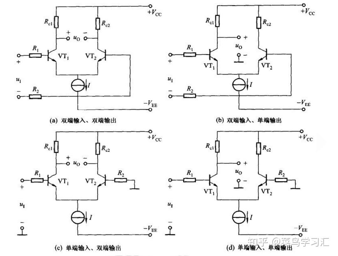 差分放大电路四种接法性能比较总结:不管是单端输入还是双端输入,差模