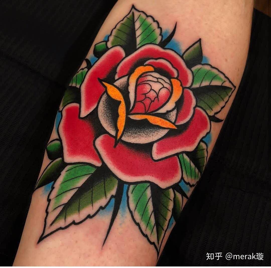 小臂玫瑰臂环纹身图案-上海纹彩刺青