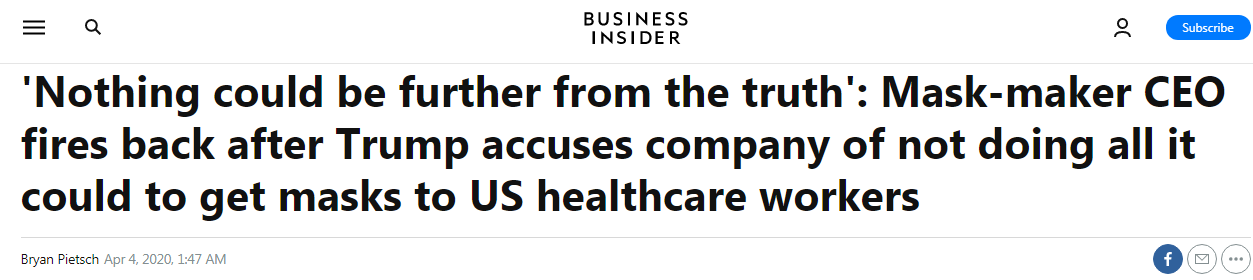 "ceasing all export of respirators produced in the united states