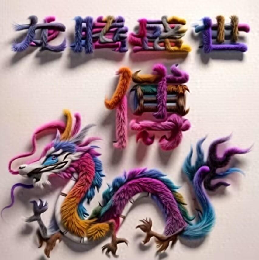 龙腾盛世创意刺绣姓氏头像