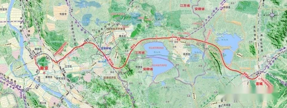 宁宣铁路南京站至宣城站,新建正线长度170728km,其中江苏段127
