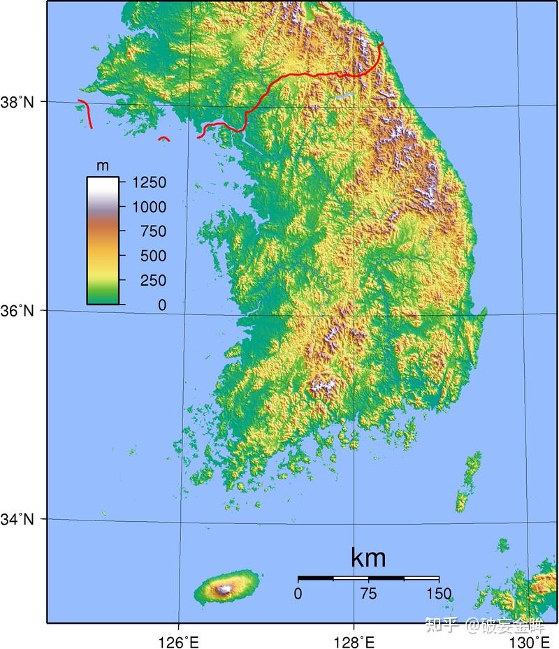 中韩交界地图图片