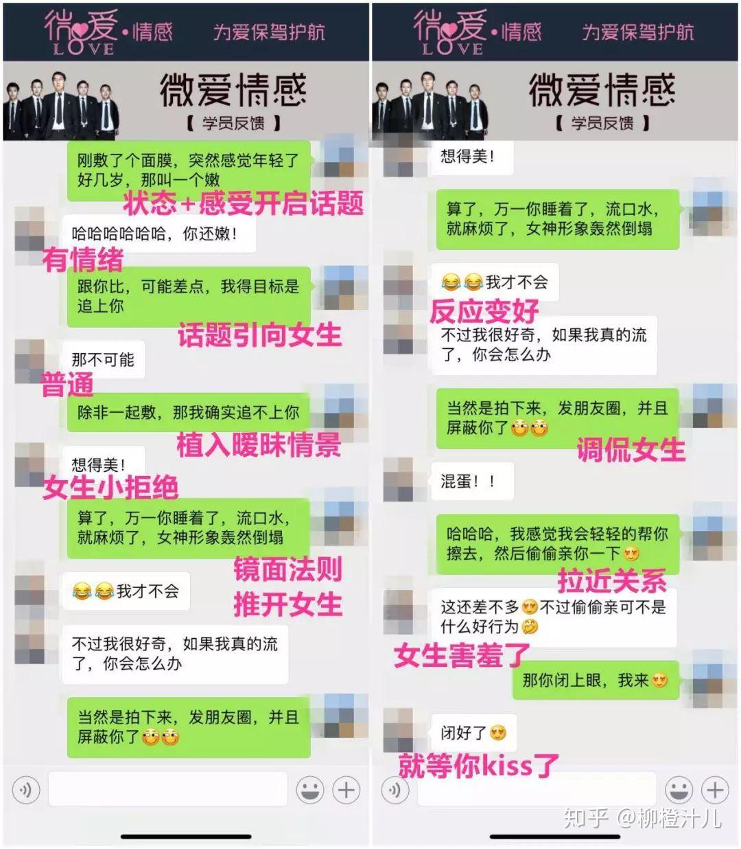 原理:如果两个人做了情侣才会做的事,那么两人就是情侣关系,所以,聊天