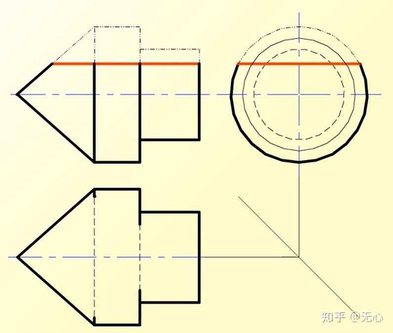 04:机械制图cad,圆锥圆球圆柱【截交】【挖槽】,截平面和复合回转体