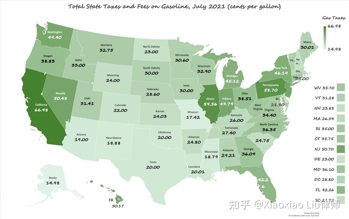 2022美国50州汽油税最全整理- 知乎