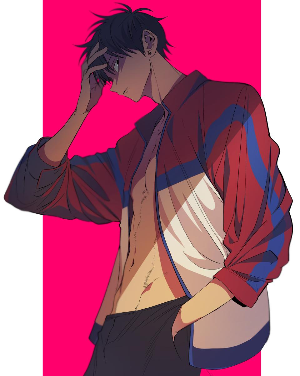 p站精选动漫插画那些年在篮球场呼风唤雨的学长