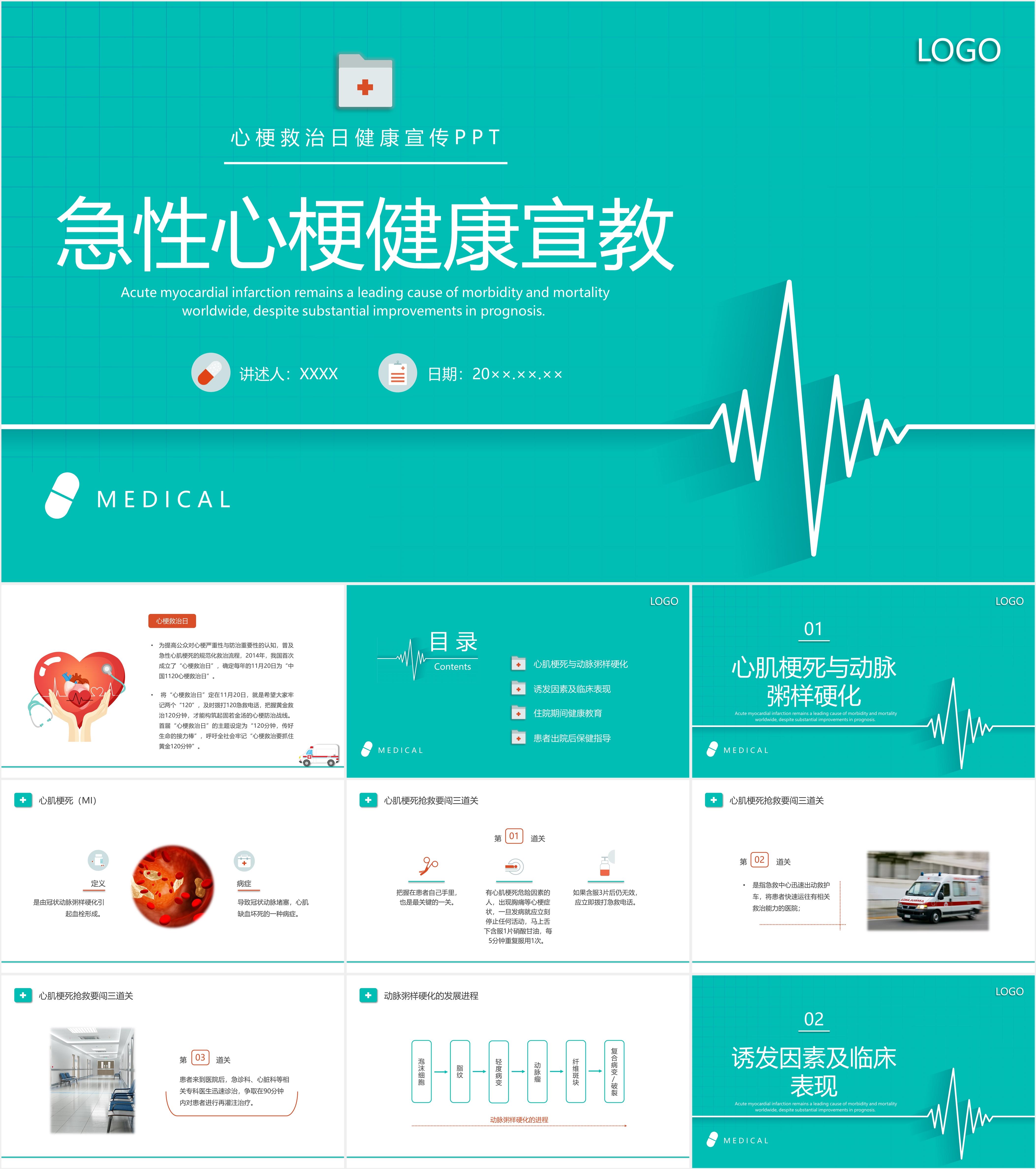 最新14套高质量心梗救治日心梗综合知识ppt课件