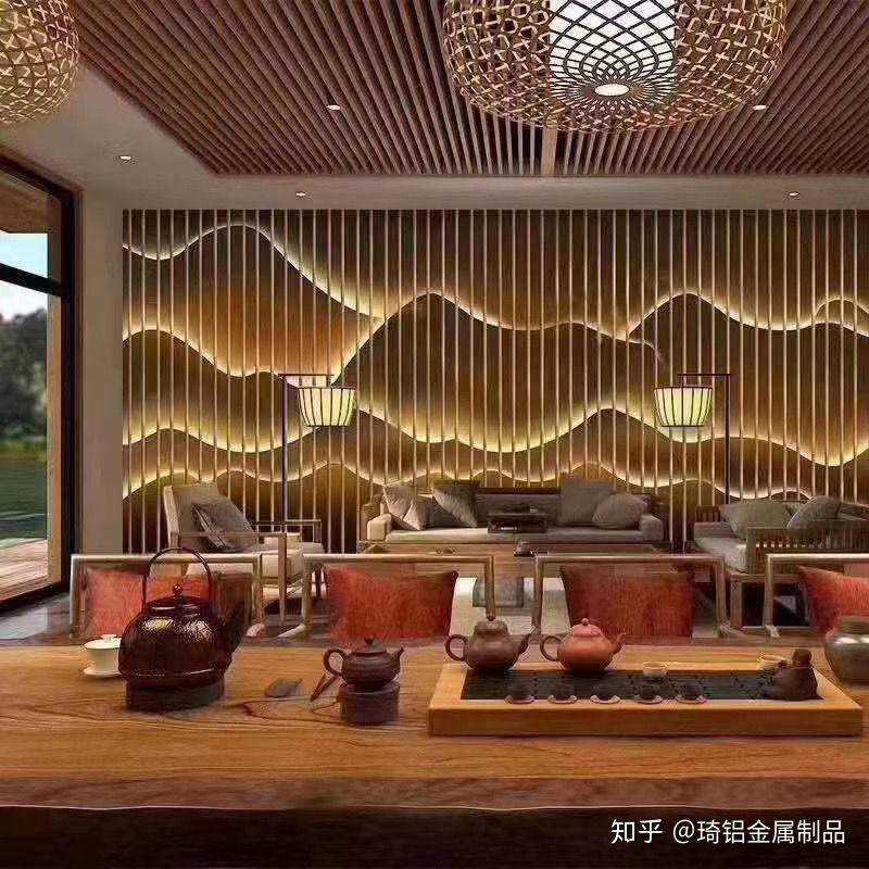 分享一组铝板山水背景画