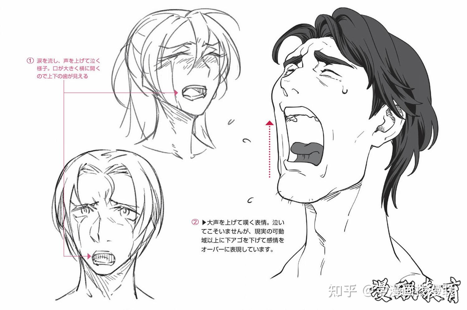 漫画人物6种基本表情的画法part03悲的表情画法