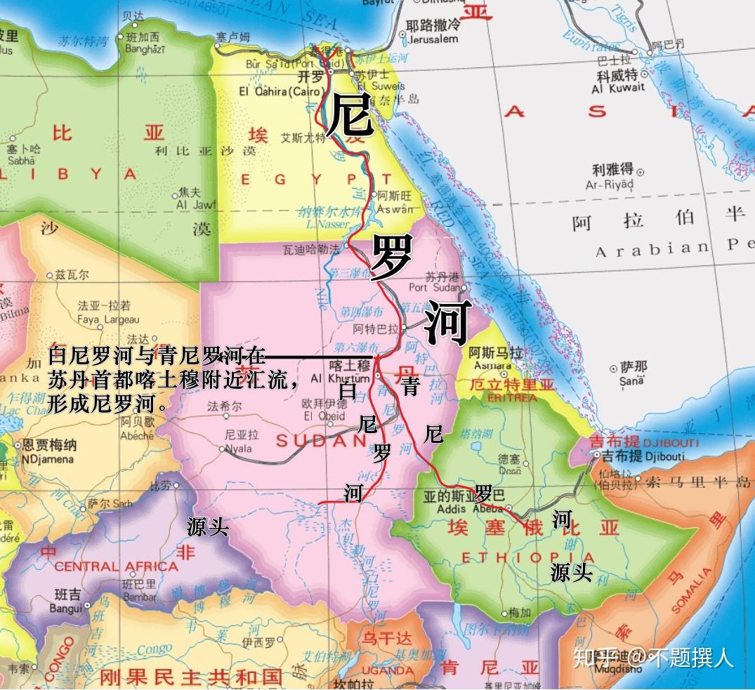 非洲地图尼罗河图片