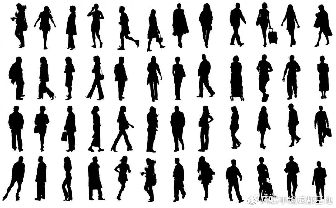 素材包含了数千个人物剪影,基本包含了所有场景的需要,格式为ps与ai