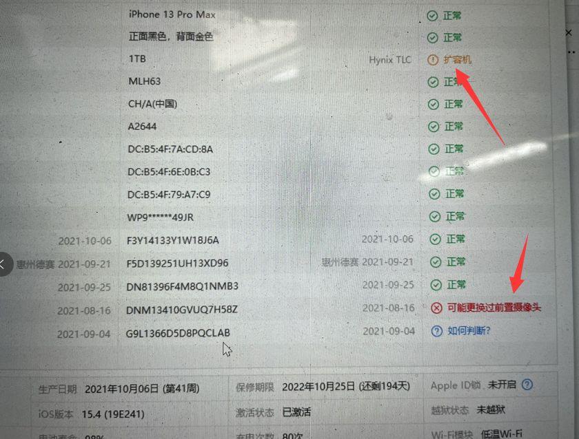 从验机报告可以