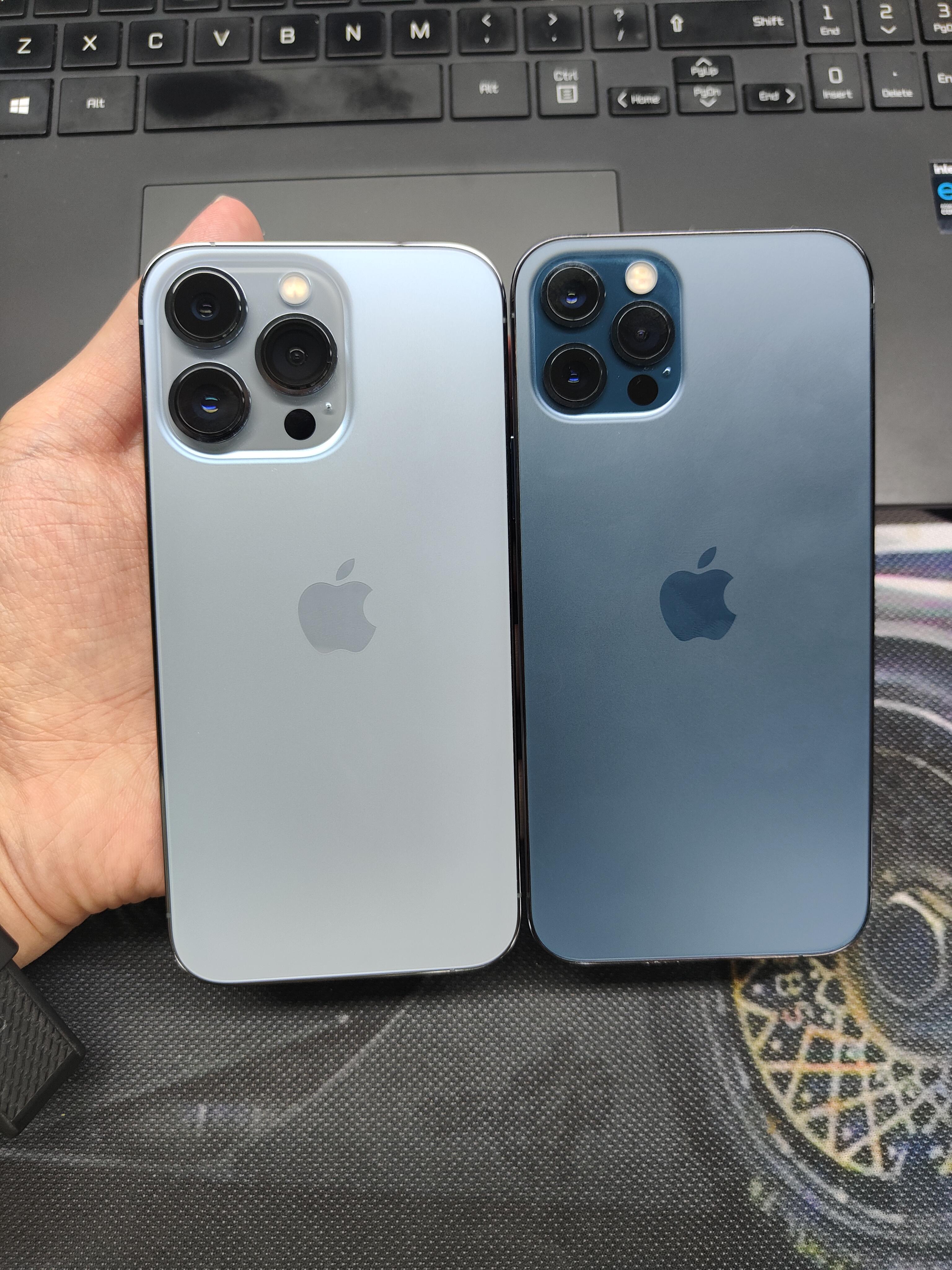 iphone13 pro远峰蓝上手,对比iphone12 pro,更强也更丑了!