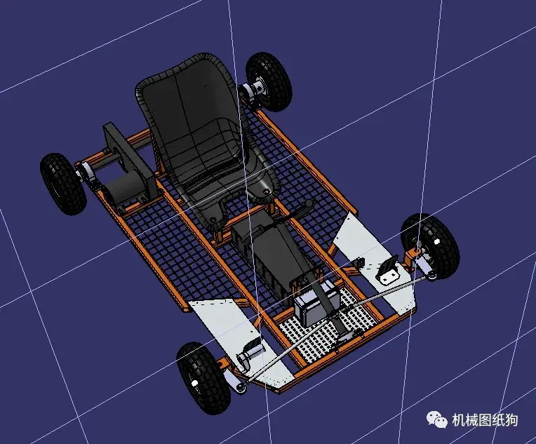 卡丁赛车1300w48v卡丁车模型3d图纸igs格式