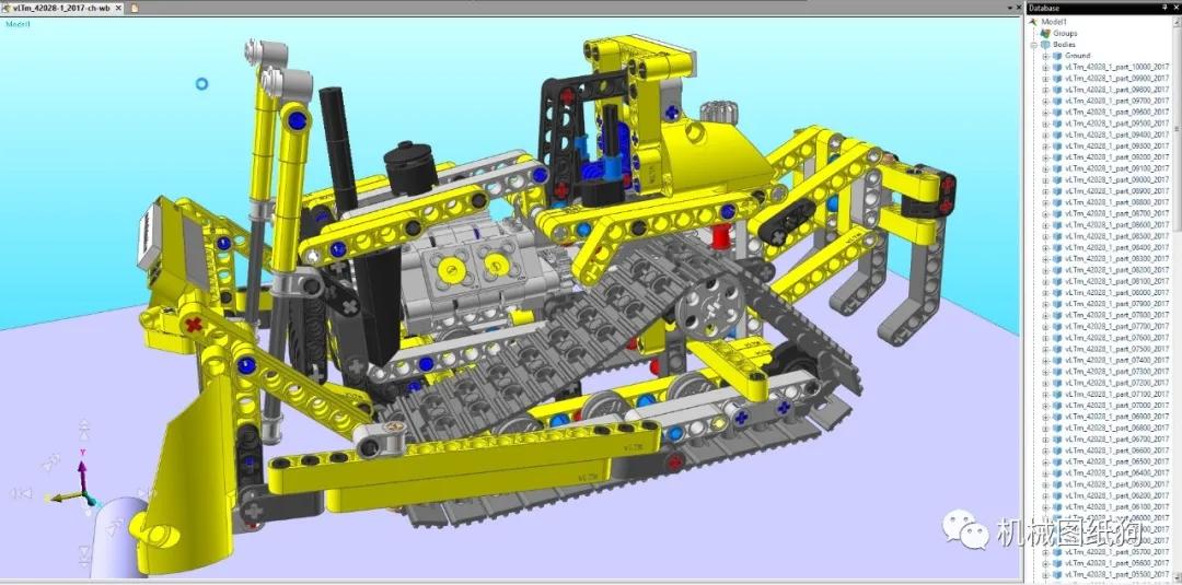 工程机械42028lego机械组推土机拼装模型3d图纸xt格式