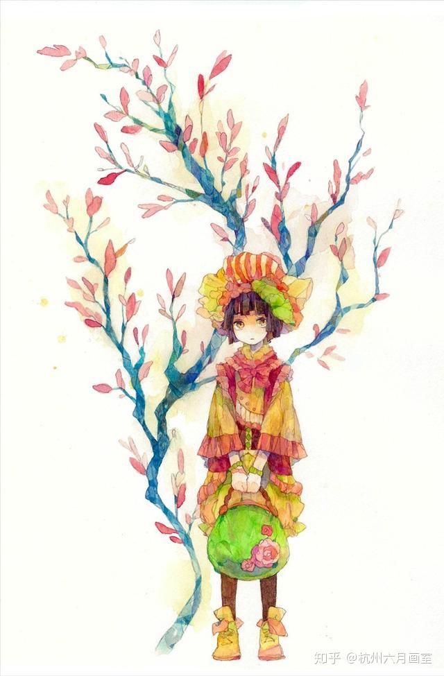 水彩教程丨这位日本插画师给我们上了一节生动的水彩课完美搭配