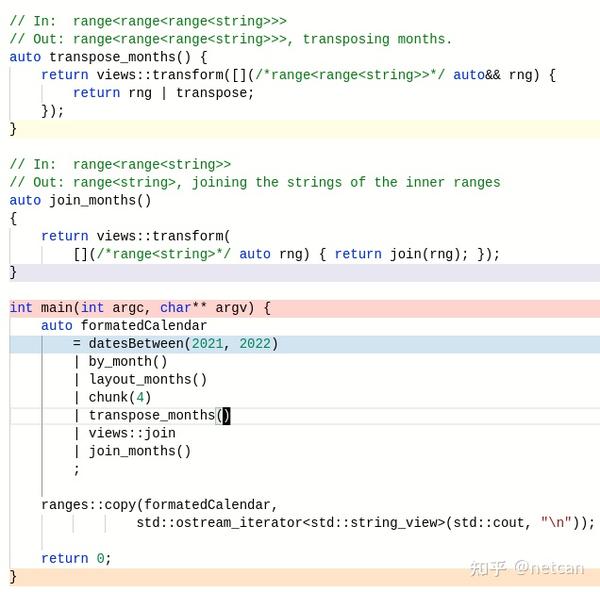 使用 C++20 Ranges 标准库实现日历程序 知乎