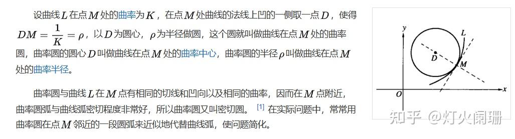 法線(與切線垂直)然後根據二階導大小判斷凹處位置,找到曲率圓的圓心